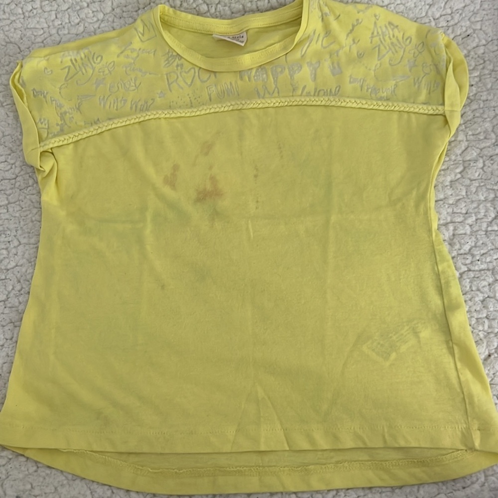 Zara Girls yellow short sleeve top size 5